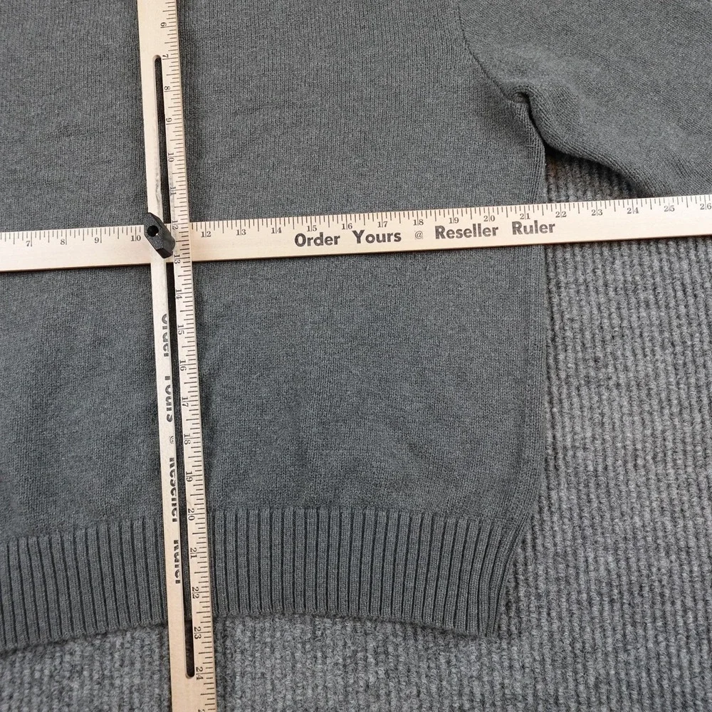 Polo Ralph Lauren Sweater Mens Large Gray Henley Mock Neck Pony Logo Pullover